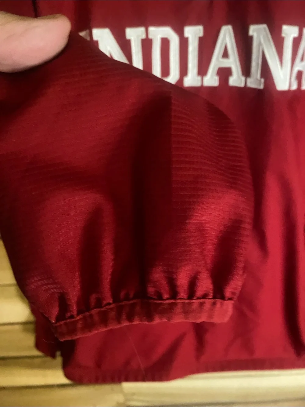 adidas Red and White Indiana Quarter-Zip Windbreaker size large
